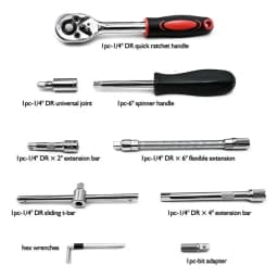 Car Repairing Tools 53Pcs/Set Flexible Socket Kit 1/4" Ratchet Wrench Drive Car Repairing Tools