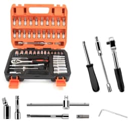 Car Repairing Tools 53Pcs/Set Flexible Socket Kit 1/4" Ratchet Wrench Drive Car Repairing Tools