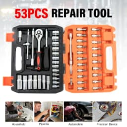Car Repairing Tools 53Pcs/Set Flexible Socket Kit 1/4" Ratchet Wrench Drive Car Repairing Tools