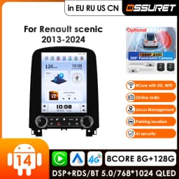 for Renault Scenic 2013 - 2024 Car Radio Multimedia Video Player Navigation GPS 4G Carplay Android 14 AutoRadio Stereo Head Unit
