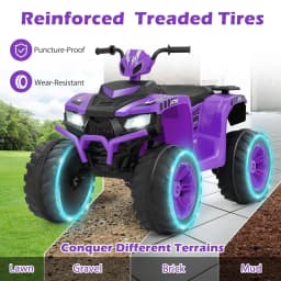 DORTALA 24V Kids Ride-On Electric ATV 4-Wheeler Quad Car w/Wireless Connection