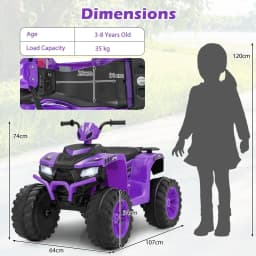 DORTALA 24V Kids Ride-On Electric ATV 4-Wheeler Quad Car w/Wireless Connection