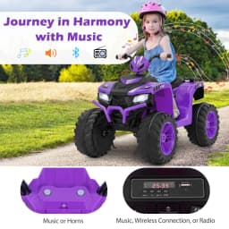 DORTALA 24V Kids Ride-On Electric ATV 4-Wheeler Quad Car w/Wireless Connection