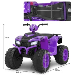 DORTALA 24V Kids Ride-On Electric ATV 4-Wheeler Quad Car w/Wireless Connection
