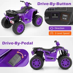 DORTALA 24V Kids Ride-On Electric ATV 4-Wheeler Quad Car w/Wireless Connection