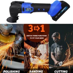 300W Cordless Oscillating Tool, Brushless Motor, 21V 1.5AH Battery, 20000RPM, Oscillating Angle:4°, 6 Variable Speed