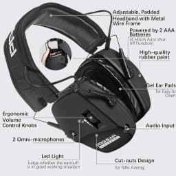 PROHEAR Electronic Shooting Ear Protection Muffs Hearing Protecter Hunting Sound Amplification Earmuffs NRR 23dB for Gun Range