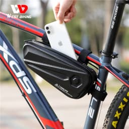 WEST BIKING Waterproof Bicycle Frame Bag EVA Hard Shell Tools Storage Panniers MTB Road Bike Bag Top Tube Cycling Accessories