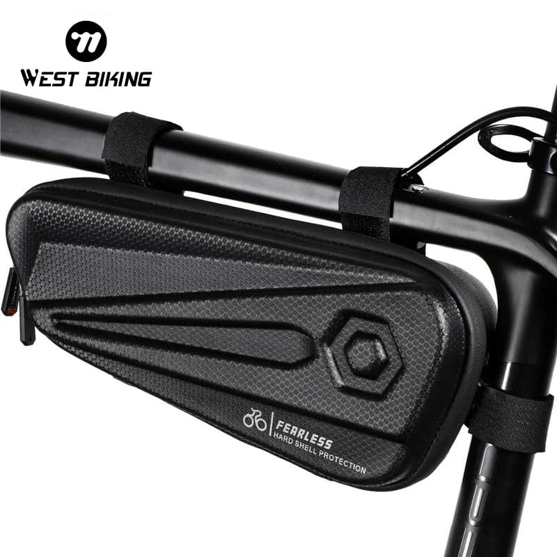 WEST BIKING Waterproof Bicycle Frame Bag EVA Hard Shell Tools Storage Panniers MTB Road Bike Bag Top Tube Cycling Accessories