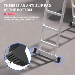 4.7M/15.4FT Multi-purpose Aluminium Folding Extendable Ladder+1xTool Tray,14-in-1 Telescopic Ladder 4x4 Rungs 150kg/330lb