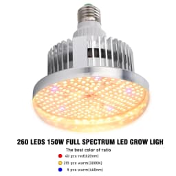 E27 260 LEDS Full Spectrum AC85-265V Warm White Grow Phytolamp Hydroponics Vegetable Plants Flowers Grow Tent