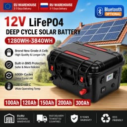 Lifepo4 Battery 12v 100ah 120Ah 200Ah 300Ah 6000+ Cycle Rechargeable Battery Built-in BMS Bluetooth for Solar RV  Fish Finder