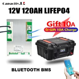 Lifepo4 Battery 12v 100ah 120Ah 200Ah 300Ah 6000+ Cycle Rechargeable Battery Built-in BMS Bluetooth for Solar RV  Fish Finder