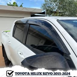 For Toyota Hilux Revo 2015-2024 Weather Shields N80 Sun Rain Guards Window Visors Double Cab Smoked Acrylic 4PCS