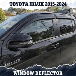 For Toyota Hilux Revo 2015-2024 Weather Shields N80 Sun Rain Guards Window Visors Double Cab Smoked Acrylic 4PCS
