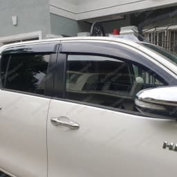 For Toyota Hilux Revo 2015-2024 Weather Shields N80 Sun Rain Guards Window Visors Double Cab Smoked Acrylic 4PCS