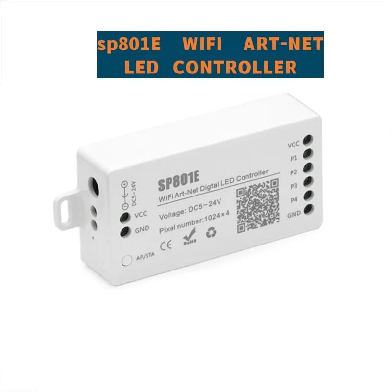 SP801E DC5-24V Wifi Art-Net Magic LED Controller LED Matrix Panel Module WS2812B WS2811 Light Strip Wireless Control iOS Android