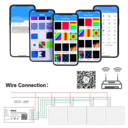 SP801E DC5-24V Wifi Art-Net Magic LED Controller LED Matrix Panel Module WS2812B WS2811 Light Strip Wireless Control iOS Android