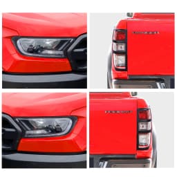 Headlight Cover+Tail Lights Cover Set for Ford Ranger Raptor 2018 2019 2022 Matte Black Rear+Front Lamp Hoods Auto Accessories