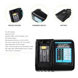 3A 6A 9A Charger For Makita 18V LXT Li-ion BL1860 BL1830 BL1850 DC18RC DC18RD 14.4 VOLT~18V VOLT battery RU FR DE