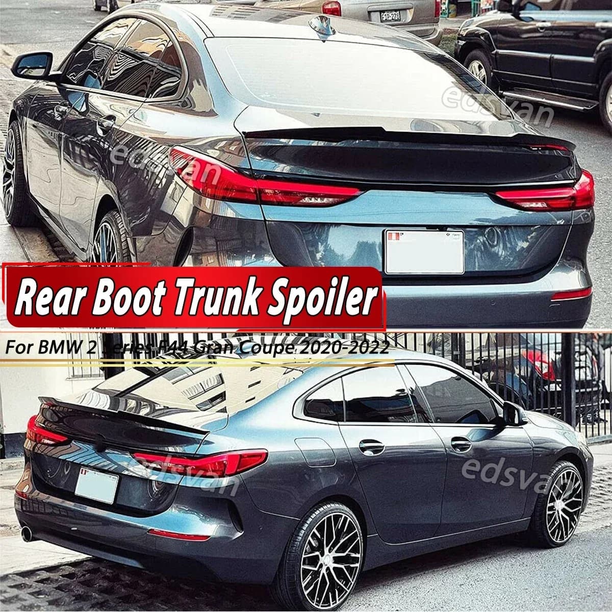 FOR 2020-2022 BMW F44 228i M235i GRAN COUPE BLACK M4 STYLE HIGHKICK TRUNK SPOILER