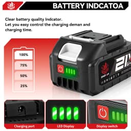 21V Rechargeable 21V Lithium Ion Battery 15000mah Li-lon Battery With Battery Indicator For 21V BL1850 BL1840 Power Tools
