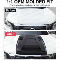 For Nissan Navara NP300 2015-2020 Frontier D23 Front Bonnet Scoop Hood Cover Matte Black Bonnet Guard Protector Car Accessories