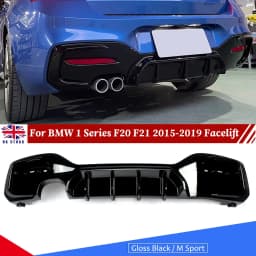Rear Bumper Diffuser for BMW 1 Series F20 F21 M Sport 125i LCI 2015-2019 Gloss Black Rear Lip Spoiler Lip Single & Dual Exhaust