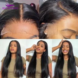 4x4/5x5/6x6 Transparent Lace Closure Pre Plucked Natural Hairline Brazilian Ramy Closure for Women 14-26 inch Straight Closure