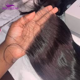 4x4/5x5/6x6 Transparent Lace Closure Pre Plucked Natural Hairline Brazilian Ramy Closure for Women 14-26 inch Straight Closure
