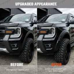 ABS Matte Black Fender Flares For Ford Ranger Next Gen T9 2023 2024 2025 2026 35mm Wide Off-road Wheel Arch Fender