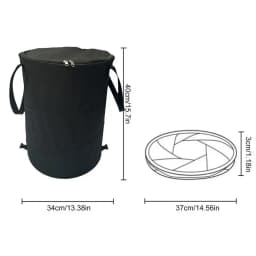 Outdoor Collapsible Leaf Bin Collapsible Garden Bin Trash Can Portable Yard Waste Bag With Zipper 37L Reusable Foldable Utility