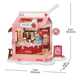 Rolife Food Box Shop Rolife Miniature Doll House DIY Miniature House Kit Diorama House Building Set with LED Room