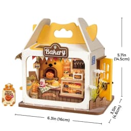 Rolife Food Box Shop Rolife Miniature Doll House DIY Miniature House Kit Diorama House Building Set with LED Room