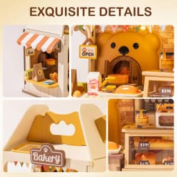 Rolife Food Box Shop Rolife Miniature Doll House DIY Miniature House Kit Diorama House Building Set with LED Room