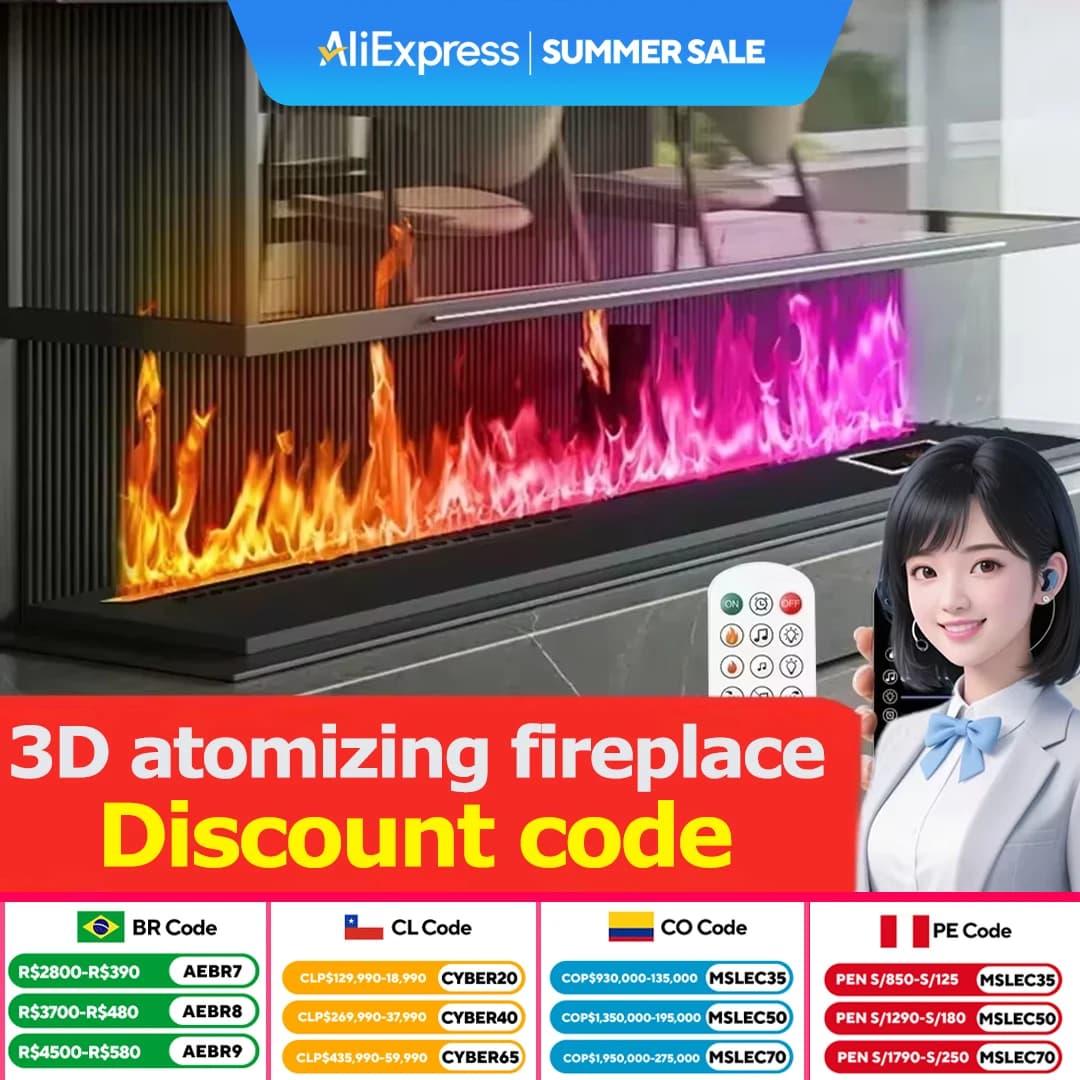 Atomizing Fireplace Simulated Flame TV Decorative Humidifier App Remote Control Embedded 3D Water Steam Electronic Fireplace