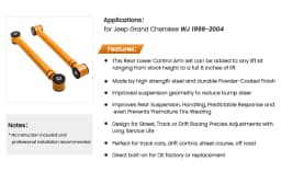 Upgrade 2x Adjustable Rear Lower control Arm For Jeep Grand Cherokee WJ 99-2004 Durable