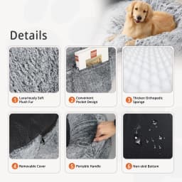Large Human Dog Bed 66"x43"x17" Human-Sized Big Dog Bed for Adults&Pets Giant Beanbag Bed with Washable Fur Cover and Blanket