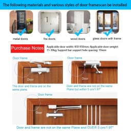 Automatic Door Closer Spring Hydraulic Buffer Metal Concealed Gate Closer Adjustable Speed Door Mute Closing 15 to 30KG