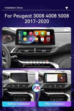 CarPlay DSP 12.3" QLED 720P 360 8G+256G Carplay Android 14.0 Car Player GPS WIFI autoradio For Peugeot 3008 4008 5008 2017-2020