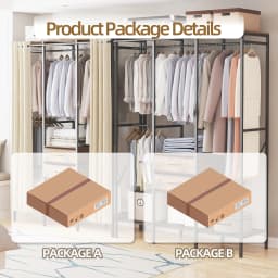 Industrial Coat Rack Stand, Open Wardrobe, Clothes Rail with 2 Drawer and Shelves, Bedroom Storage, Hanging Bar, XXL