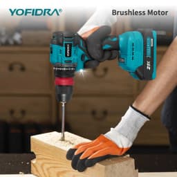 YOFIDRA 2 IN1 Brushless Electric Screwdriver Hammer Cordless Drill Impact Multifunctional Power Tool For Makita 21V Battery Pin