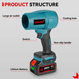 ONEVAN 1200W Electric Turbo Blower Jet Fan 200M/S Violent Air Blower Car Dryer Snow Dust Blowing Tool For Makita 18V Battery Pin