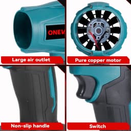 ONEVAN 1200W Electric Turbo Blower Jet Fan 200M/S Violent Air Blower Car Dryer Snow Dust Blowing Tool For Makita 18V Battery Pin