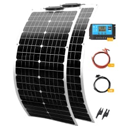 1-2X 50 Watt Kit Solar Panel Battery Charger 100W 12V Flexible Monocrystalline Photovoltaic Solar Plate Power Generation System