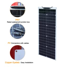 1-2X 50 Watt Kit Solar Panel Battery Charger 100W 12V Flexible Monocrystalline Photovoltaic Solar Plate Power Generation System