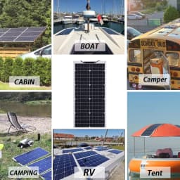 1-2X 50 Watt Kit Solar Panel Battery Charger 100W 12V Flexible Monocrystalline Photovoltaic Solar Plate Power Generation System