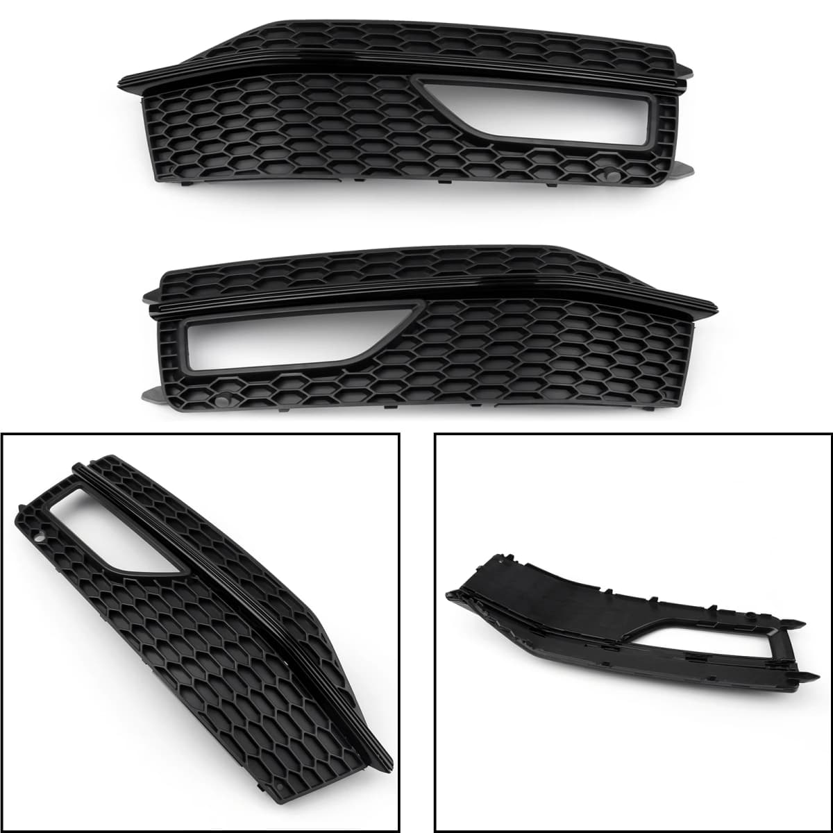 Artudatech 1Pair Bumper Fog Light Lamp Cover Grille Grill For Audi A4 S-line S4 2013-2015