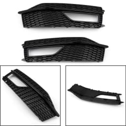 Artudatech 1Pair Bumper Fog Light Lamp Cover Grille Grill For Audi A4 S-line S4 2013-2015