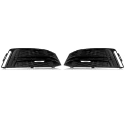 MAGICKIT For Audi A4 S4 B9 S-Line 2016-2018 Black Honeycomb Front Fog Light Grille Cover CAR Accessories Gloss Black